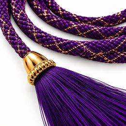 Purple Blouse Dori with Tassel Latkan | 1 Meter Braided Dori | Pack of 12