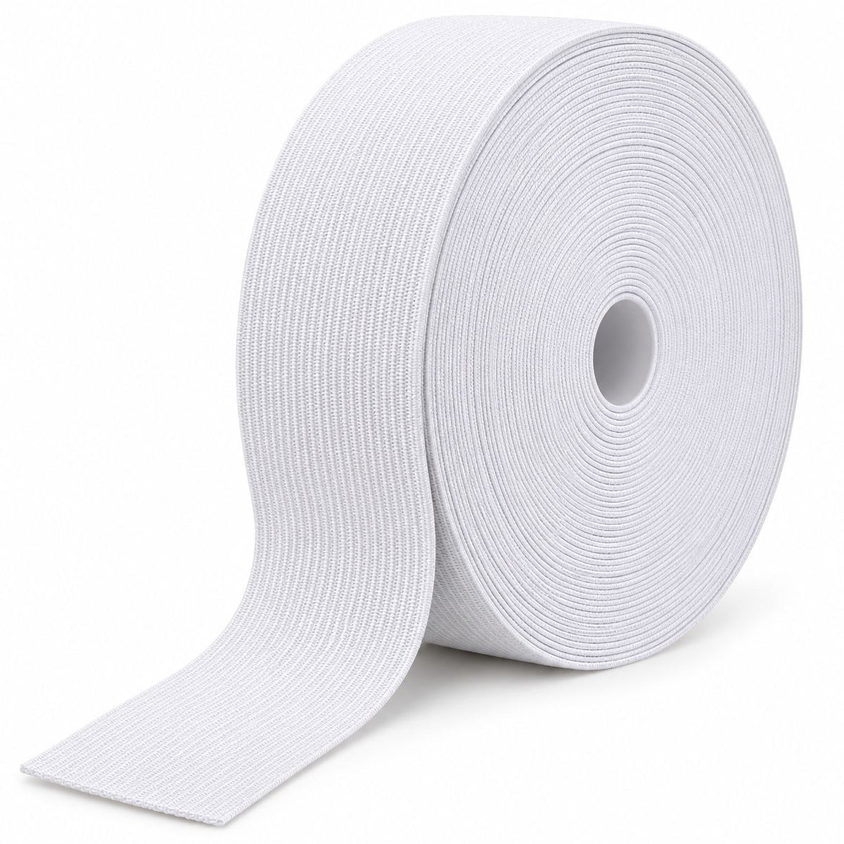 White Woven Elastic Tape 1.5 Inch (38 mm) – 25 Meter Roll for Tailoring & Garments