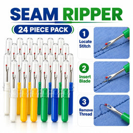 Seam Ripper Thread Cutter with Safety Cap – Multicolour, Pack of 24 Pieces