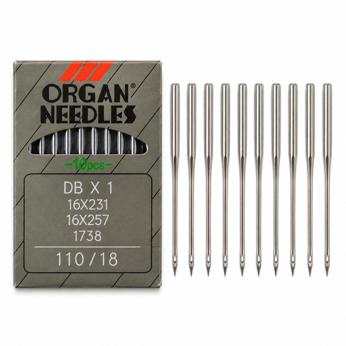 Organ DB×1 Industrial Sewing Machine Needles Size 18/110 – Pack of 10 Pieces