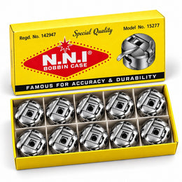 N.N.I Bobbin Case for Sewing Machine | Model 15277 | Metal Bobbin Case | Pack of 10