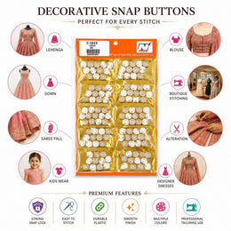 Decorative Snap Buttons for Blouse, Lehenga & Dresses | Fancy Stone Buttons