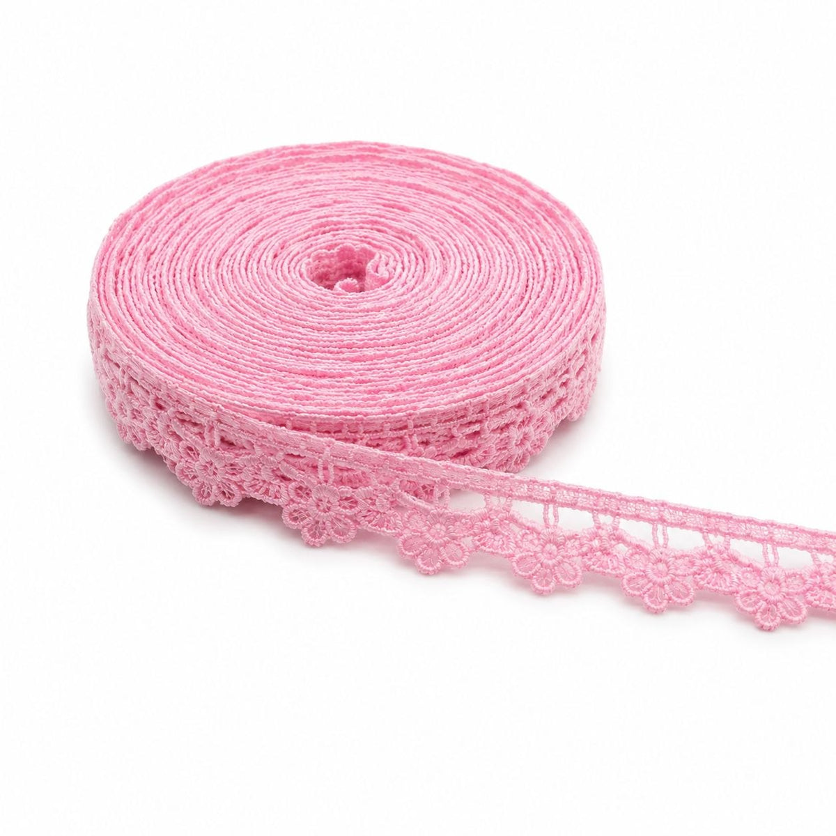 Pink Floral Decorative Lace Border 18 Meter Roll for Blouse, Saree, Kurti, Dupatta, Dress & Craft