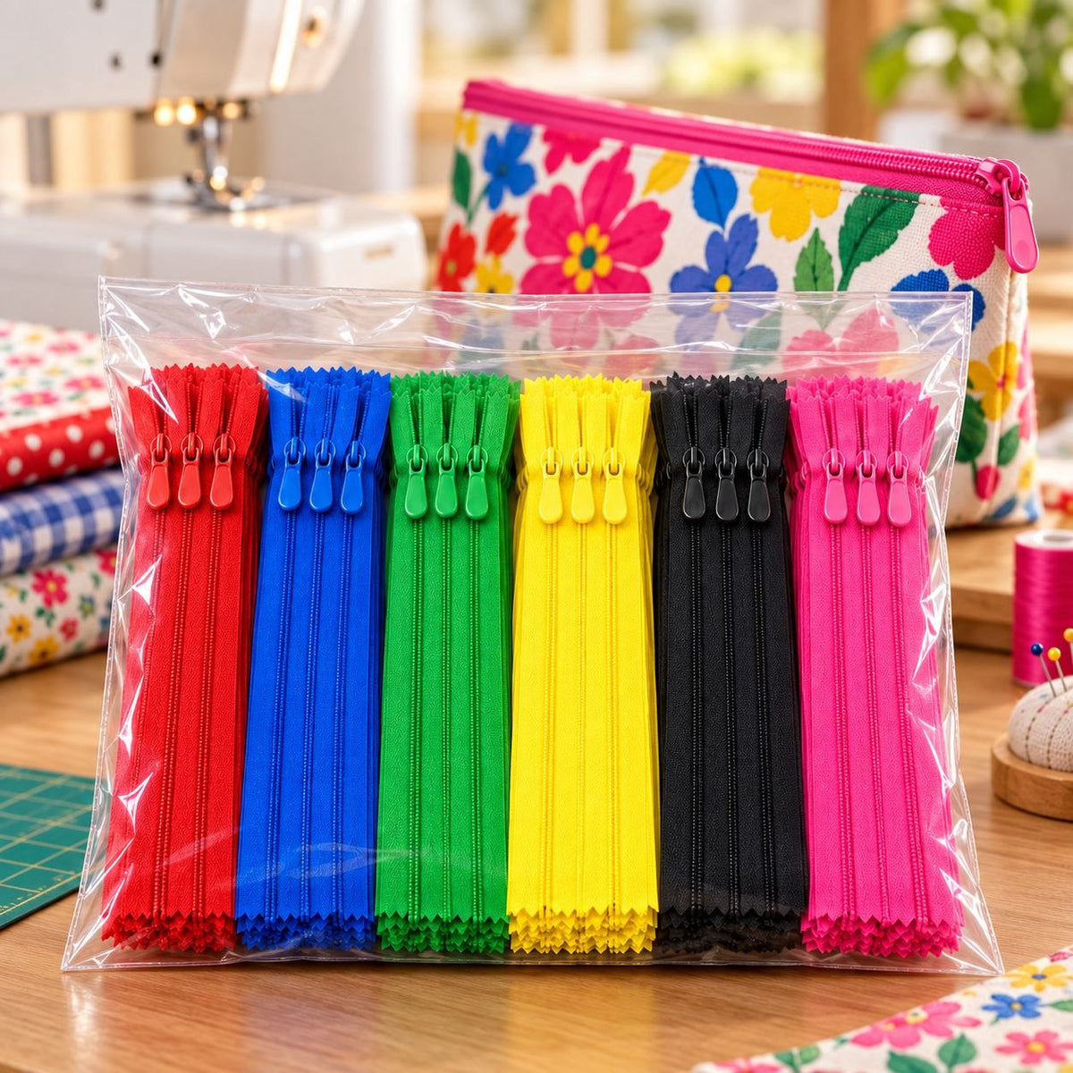 Women’s Garment Zippers for Blouse, Kurti & Dresses – Multicolour, Pack of 60 Pieces