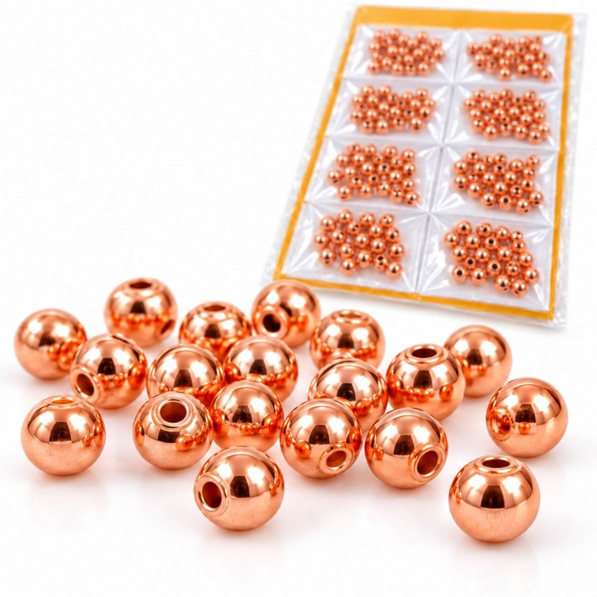 Moti No. 6 Copper Beads for Blouse, Latkan, Lehenga & Craft – Pack of 10 Packets