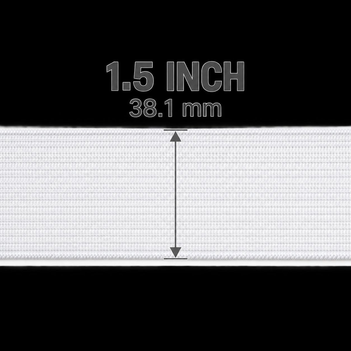 White Woven Elastic Tape 1.5 Inch (38 mm) – 25 Meter Roll for Tailoring & Garments