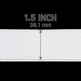 White Woven Elastic Tape 1.5 Inch (38 mm) – 25 Meter Roll for Tailoring & Garments