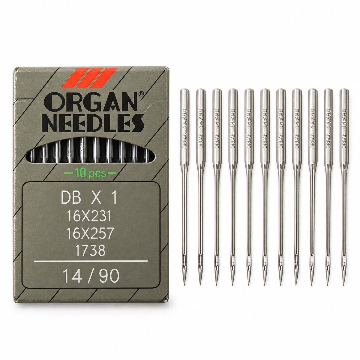 Organ DB×1 Industrial Sewing Machine Needles Size 14/90 – Pack of 10 Pieces