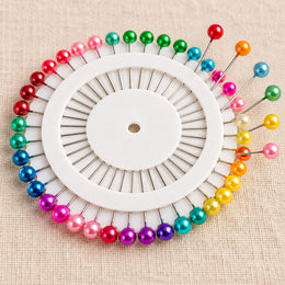 Multicolor Pearl Head Pins for Sewing & Tailoring – Pin Wheel Set – Pack of 12 Wheels
