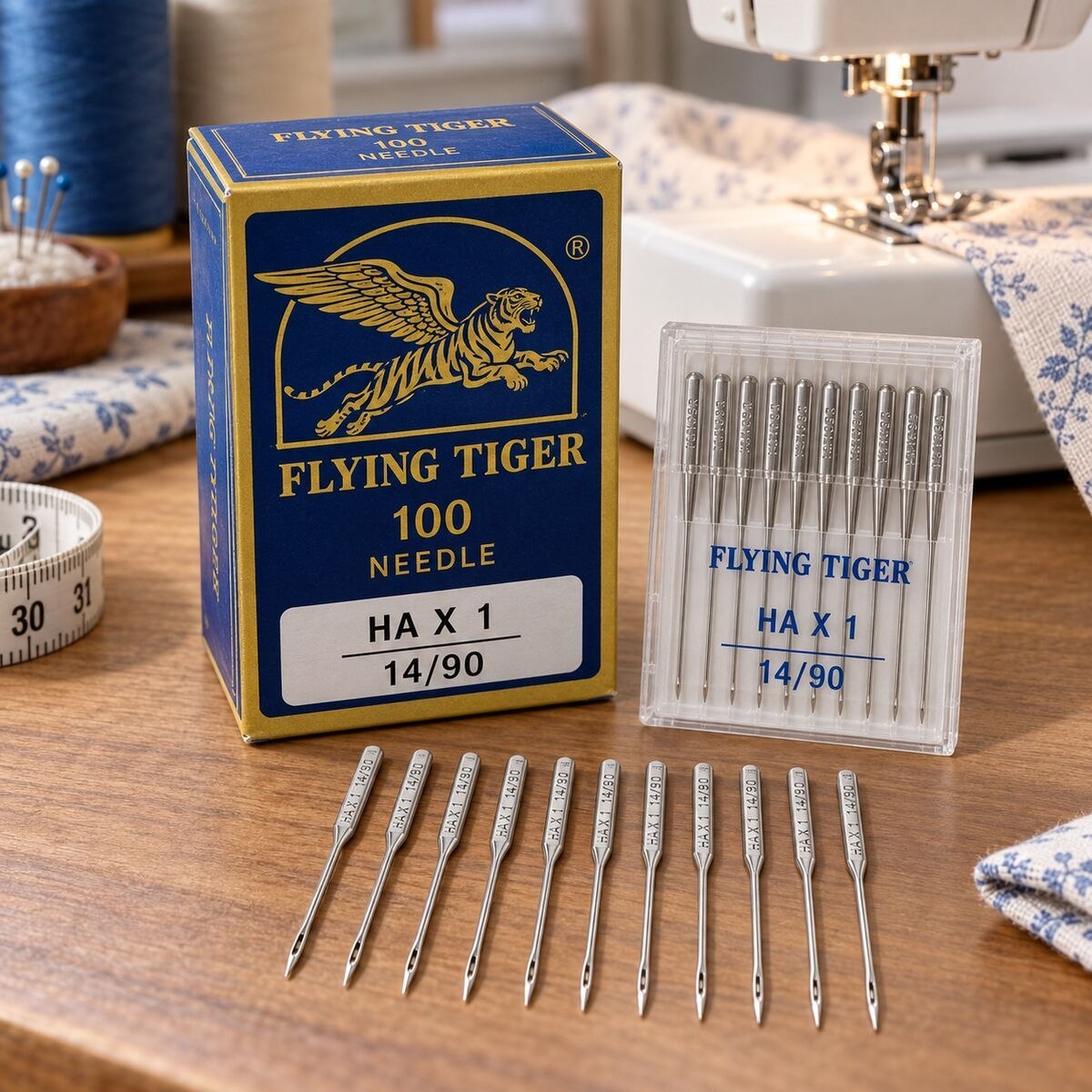 Flying Tiger HA×1 14/90 Sewing Machine Needles – 100 Needle Box