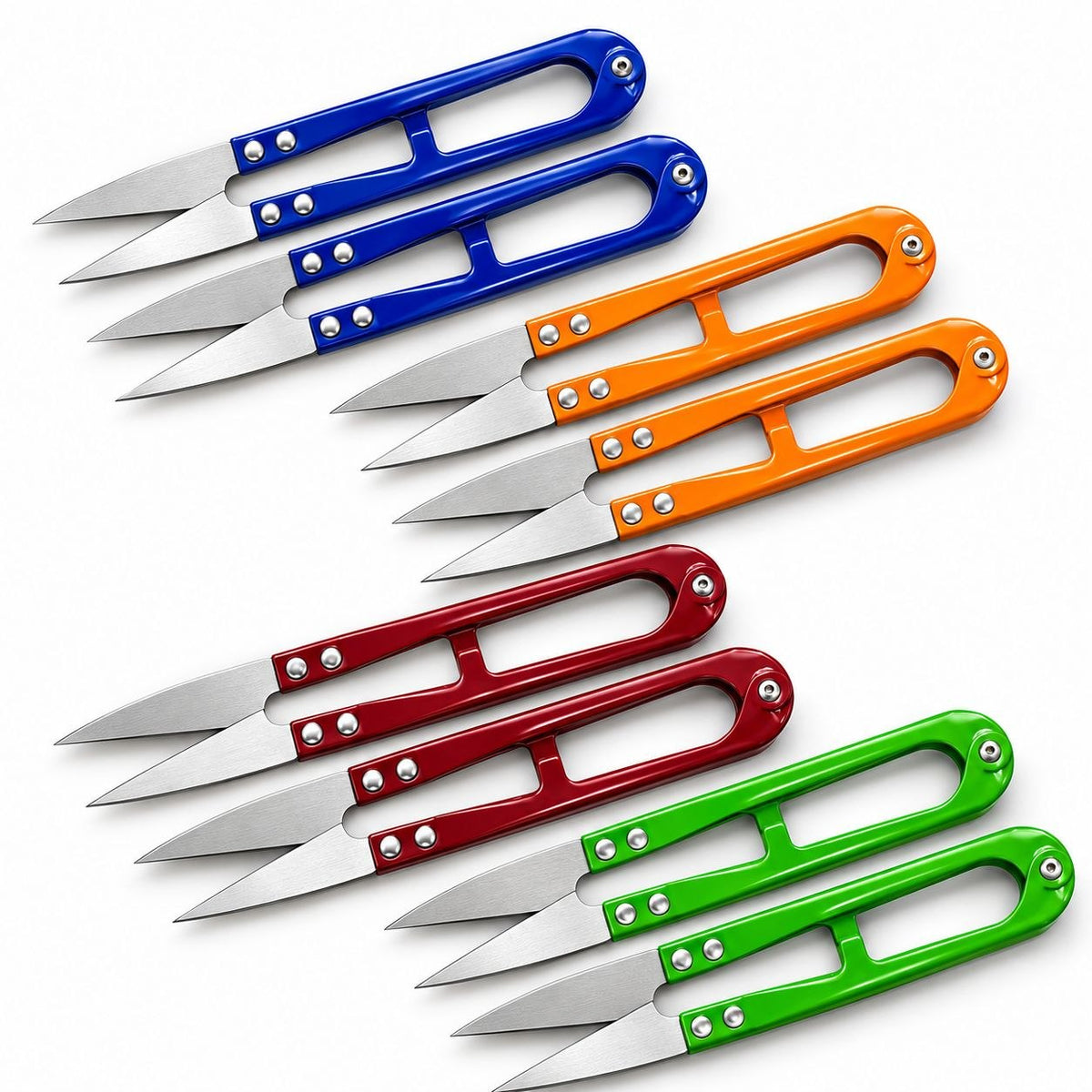 Thread Cutter Scissors Pack of 12 | Mini Thread Snips for Tailoring & Sewing | 4 Assorted Colours