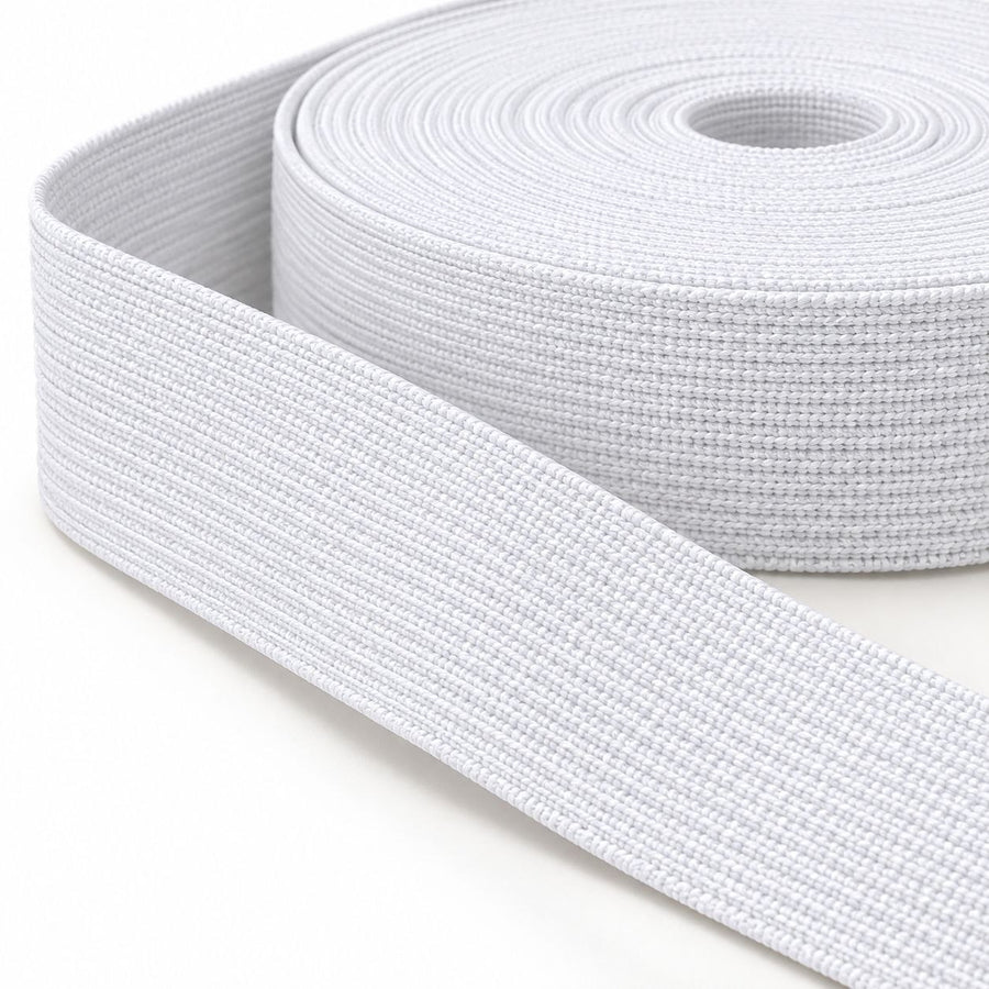 White Flat Elastic Tape 1.25 Inch – 25 Meter Roll for Sewing & Garments