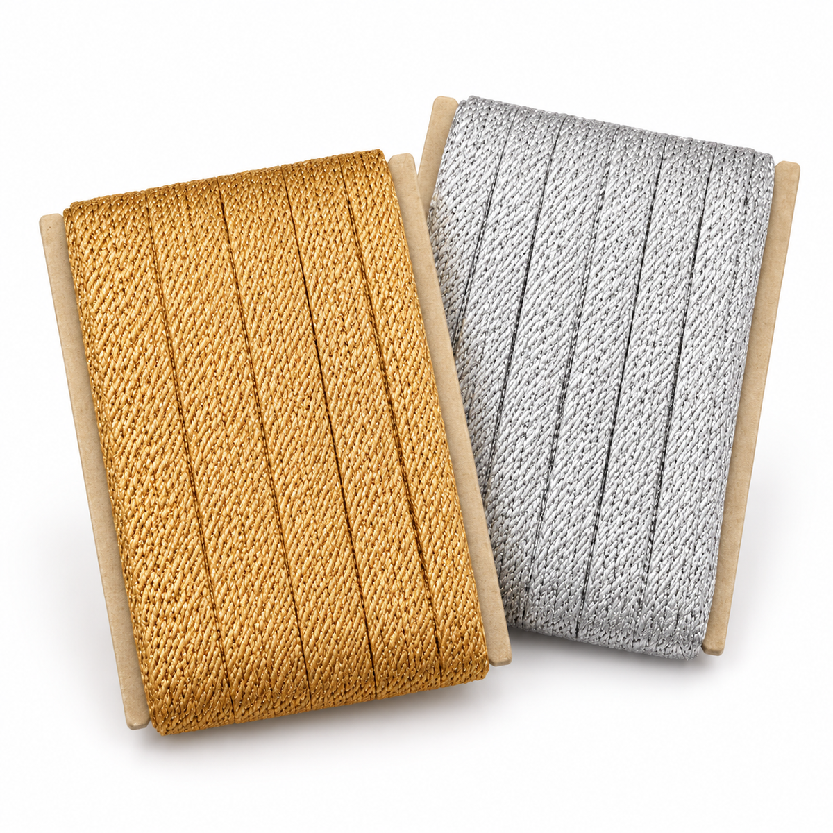 Golden & Silver Decorative Piping Tape Combo for Blouse, Saree & Lehenga – 18 Meter Each, Pack of 2