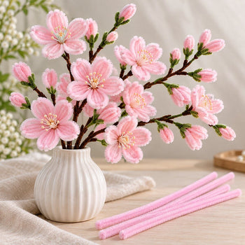 Baby Pink Pipe Cleaner Craft Sticks for DIY Flowers, Art & Craft – 100 Pieces (1 Packet)