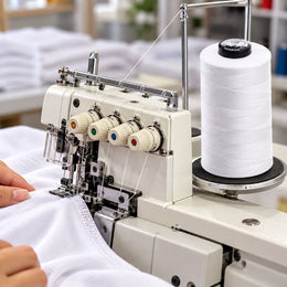 White Interlock Thread 10000 Meter Cone | Polyester Overlock Sewing Thread