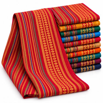 Multicolor Woven Cotton Blouse Piece Fabric – Traditional Stripe & Butta Design | Unstitched Blouse Material | 10 Colour Combo