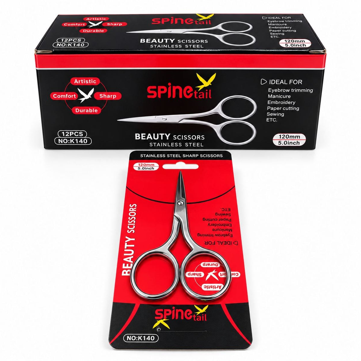 Beauty Scissors 5 Inch Stainless Steel Sharp Scissors | 120 mm | Pack of 12