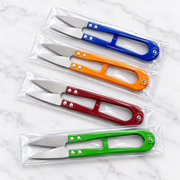 Thread Cutter Scissors Pack of 12 | Mini Thread Snips for Tailoring & Sewing | 4 Assorted Colours