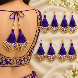 Royal Purple Decorative Tassel Latkan for Blouse, Lehenga & Saree – Pack of 12 Pieces (6 Pairs)