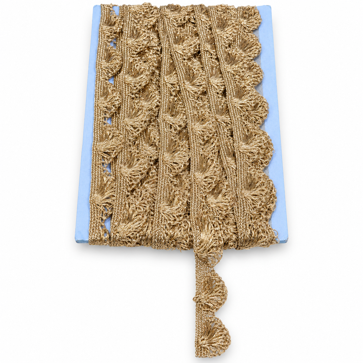 Champagne Gold Fan Design Jhalar Lace Border for Saree, Blouse & Dupatta – 18 Meter