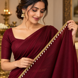 Premium Gold & White Pearl Teardrop Hanging Lace Border – 9 Meter | Designer Pearl Latkan Lace for Saree, Blouse, Dupatta & Lehenga