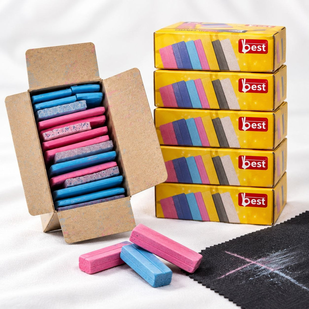 Dust Free Tailor Chalk for Fabric Marking – Multicolour, Pack of 10 Pieces