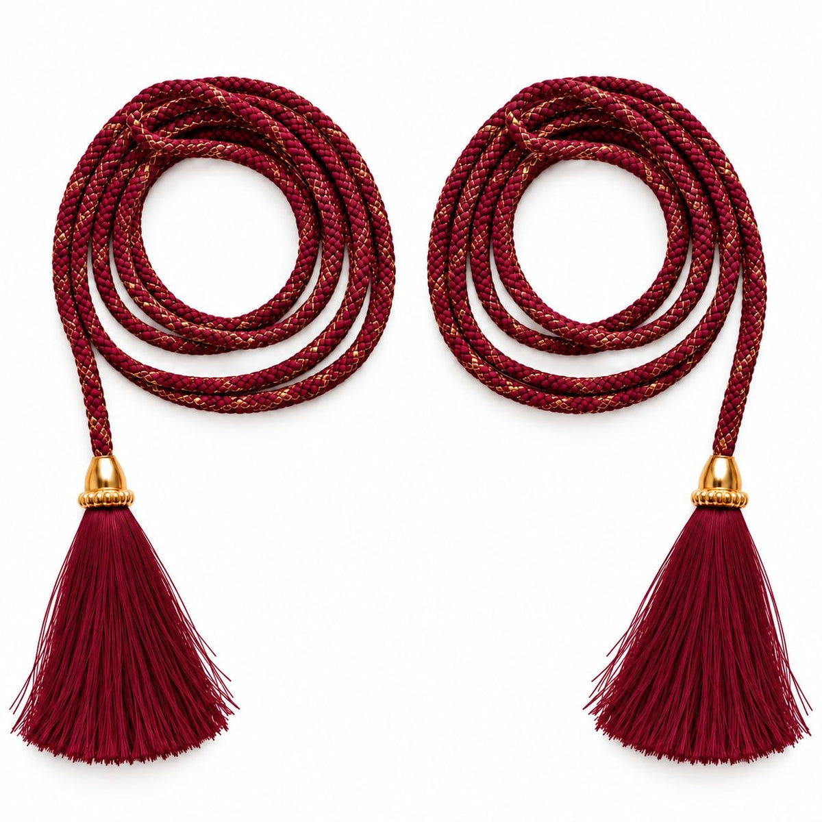 Maroon Blouse Dori with Tassel Latkan | 1 Meter Braided Dori | Pack of 12