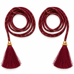 Maroon Blouse Dori with Tassel Latkan | 1 Meter Braided Dori | Pack of 12