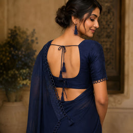 Navy Blue Silk Thread Tassel Latkan with Decorative Beads for Blouse, Saree, Lehenga & Dupatta – Pack of 10 Pieces