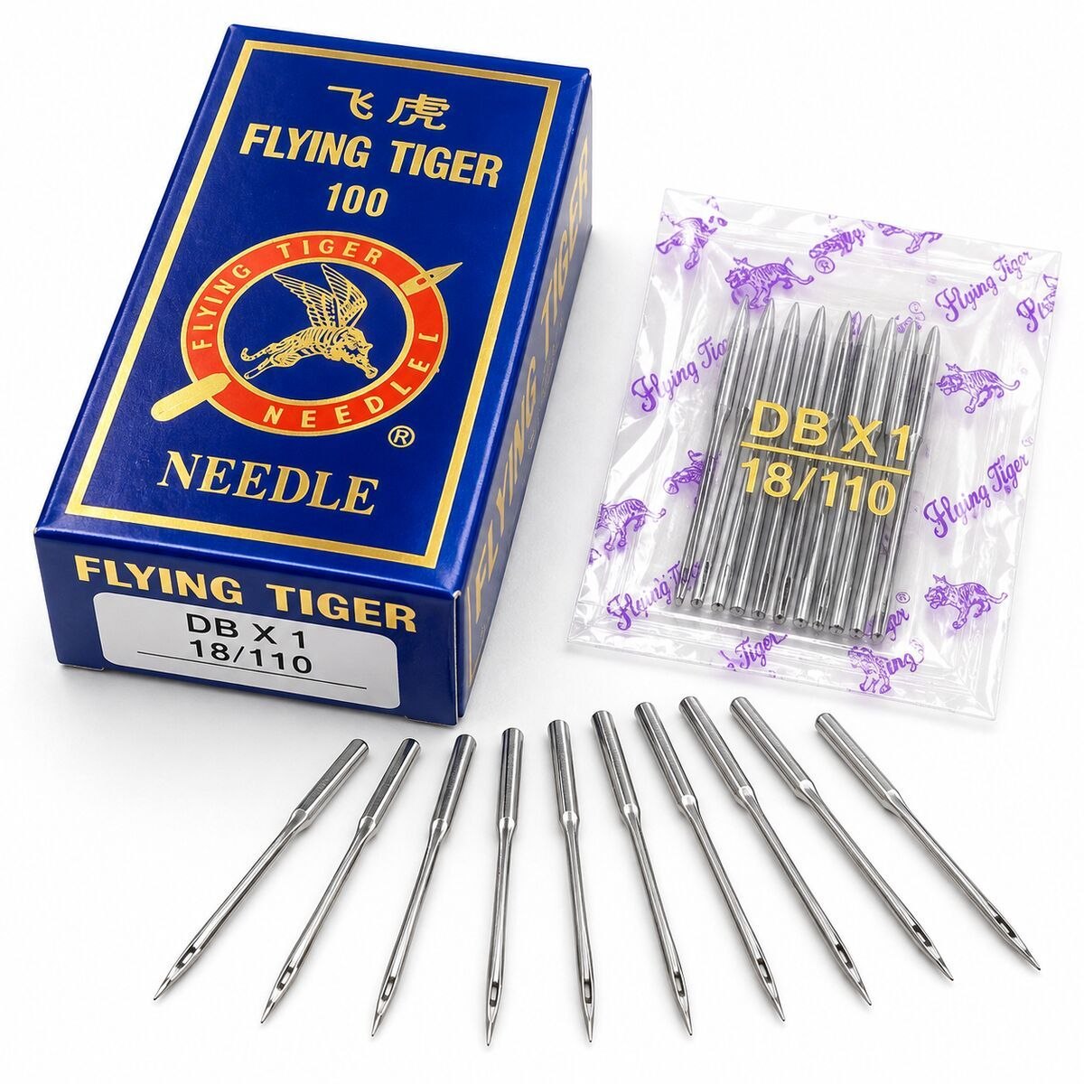 Flying Tiger DB×1 18/110 Industrial Sewing Machine Needles – 100 Needle Box