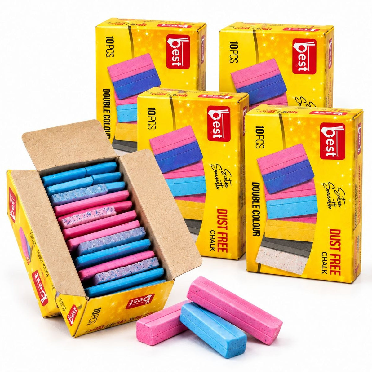 Dust Free Tailor Chalk for Fabric Marking – Multicolour, Pack of 10 Pieces