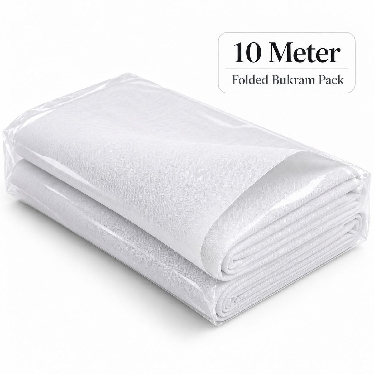 White Bukram Fabric for Tailoring & Collar Making | 10 Meter Folded Pack | Shirt, Kurti, Blouse & Garment Interlining