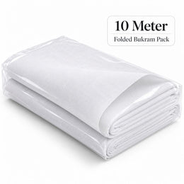 White Bukram Fabric for Tailoring & Collar Making | 10 Meter Folded Pack | Shirt, Kurti, Blouse & Garment Interlining