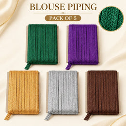 Blouse Piping Dori Pack of 5 Colours for Blouse, Saree & Dress Stitching