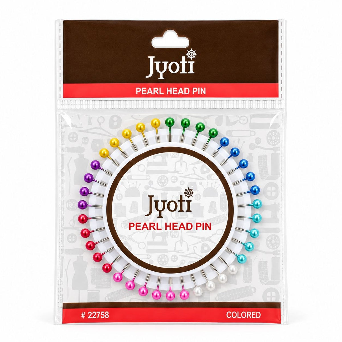 Jyoti Pearl Head Pins 38mm Multicolor Sewing & Tailoring Pins – Model 22758