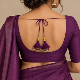 Designer Wine Purple Blouse & Lehenga Latkan with Golden Beads and Sequins – Pack of 12 Pieces (6 Pairs)