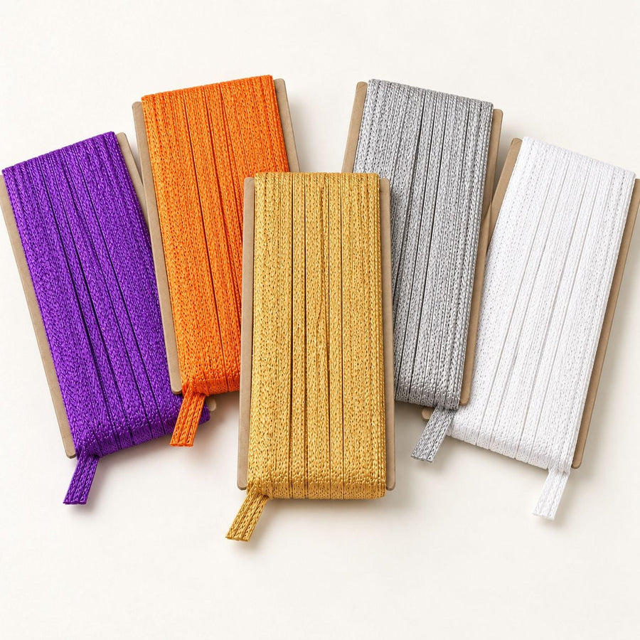 Blouse Piping Dori Pack of 5 Colours | Purple, Orange, Golden, Silver & White | Blouse & Dress Stitching