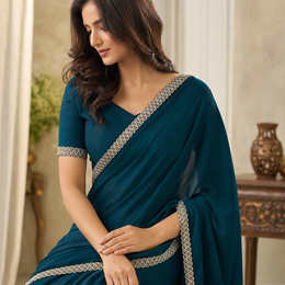 White & Gold Loop Design Decorative Lace Border for Saree, Blouse & Dupatta – 18 Meter Roll