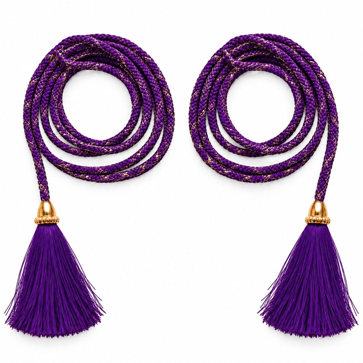 Purple Blouse Dori with Tassel Latkan | 1 Meter Braided Dori | Pack of 12
