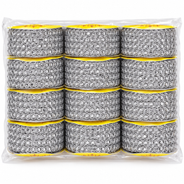 Silver Round Sequin Designer Lace Border for Saree, Blouse & Dupatta – 9 Meter Each, Pack of 12