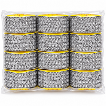 Silver Round Sequin Designer Lace Border for Saree, Blouse & Dupatta – 9 Meter Each, Pack of 12