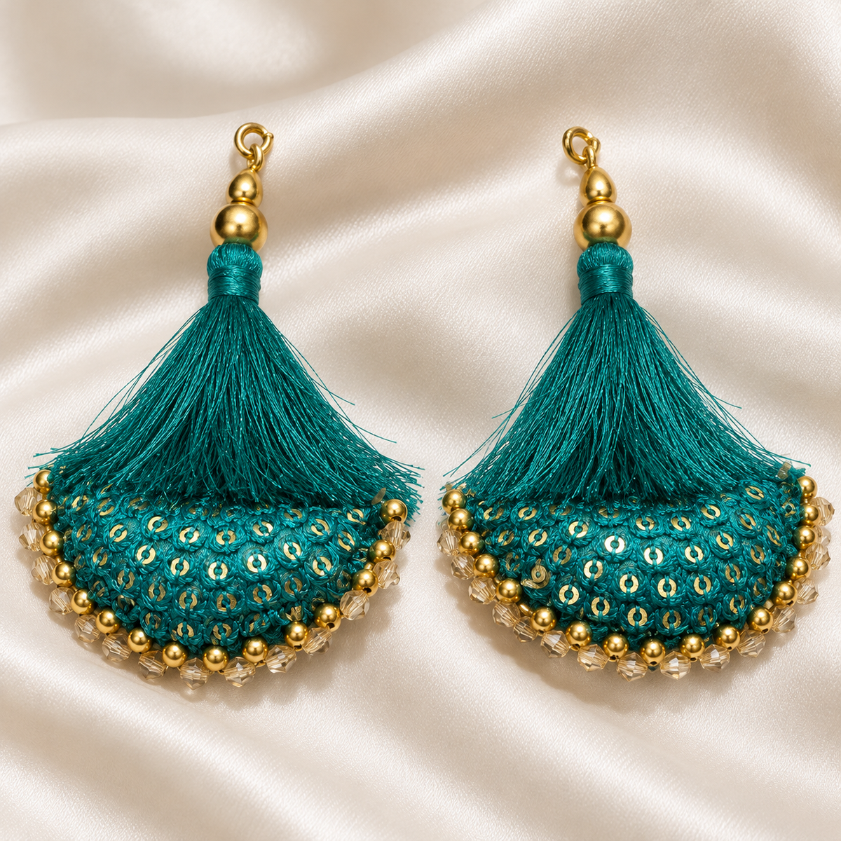 Designer Teal Green Latkan for Blouse & Lehenga – Pack of 12 Pieces (6 Pairs)