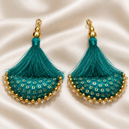 Designer Teal Green Latkan for Blouse & Lehenga – Pack of 12 Pieces (6 Pairs)