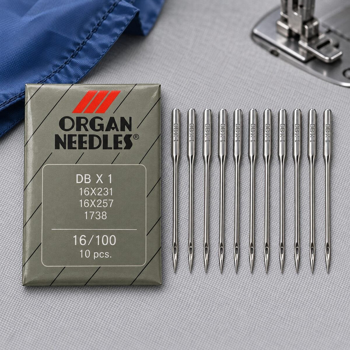 Organ DB×1 Industrial Sewing Machine Needles Size 16/100 – Pack of 10 Pieces