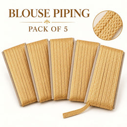 Light Golden Blouse Piping Dori Pack of 5 | Decorative Piping Cord for Blouse & Saree
