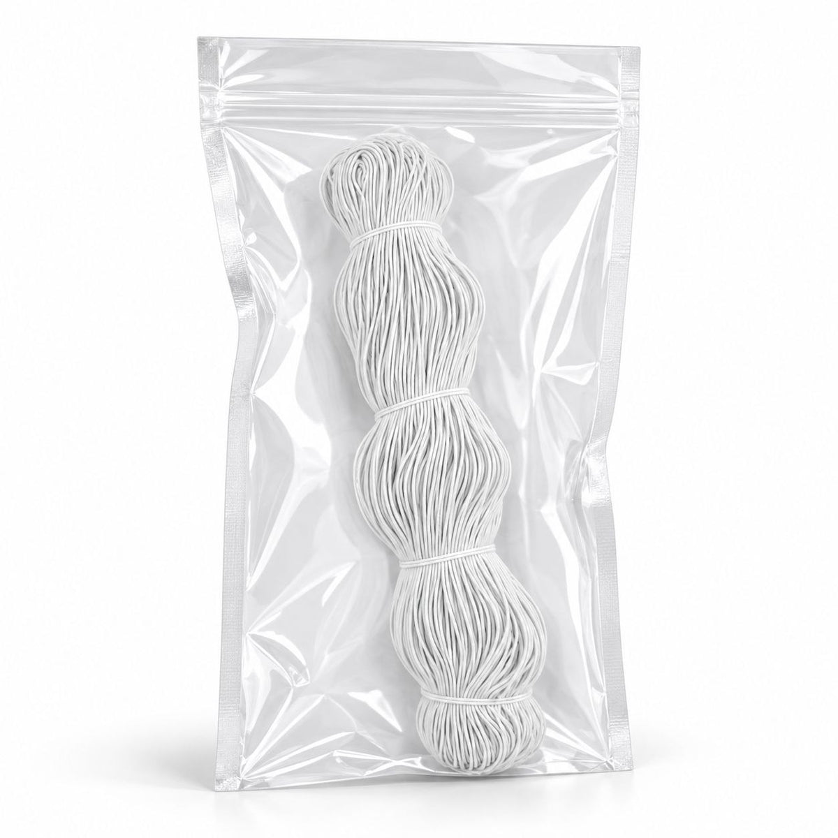 White Round Elastic Cord for Sewing & Shirring – Stretchable Elastic Thread for Tailoring