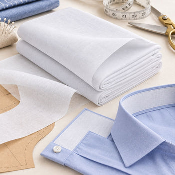 White Bukram Fabric for Tailoring & Collar Making | 10 Meter Folded Pack | Shirt, Kurti, Blouse & Garment Interlining