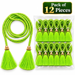 Green Blouse Latkan Dori with Tassel | Decorative Saree Blouse Tie Dori | Pack of 12