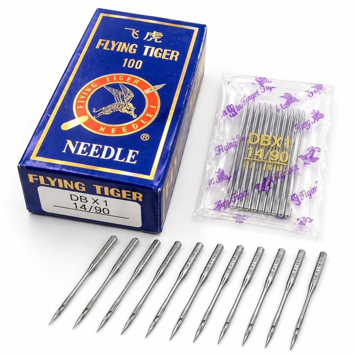 Flying Tiger DB×1 14/90 Industrial Sewing Machine Needles – 100 Needle Box