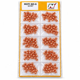 Moti No. 6 Copper Beads for Blouse, Latkan, Lehenga & Craft – Pack of 10 Packets